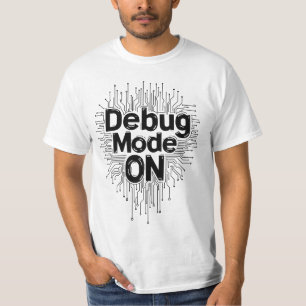 T-shirt Mode Débogage Activé Programmeur Codage Carte de C