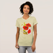 T-shirt Mode des papillons rouges (Devant entier)