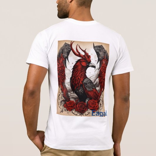 T-shirt mode desion eagal pritnt t shurt humain t-short (Dos)