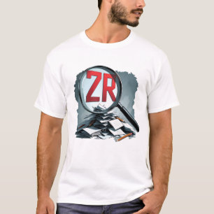 T-shirt Mode d'étude ZR activé Livres scolaires et loupe