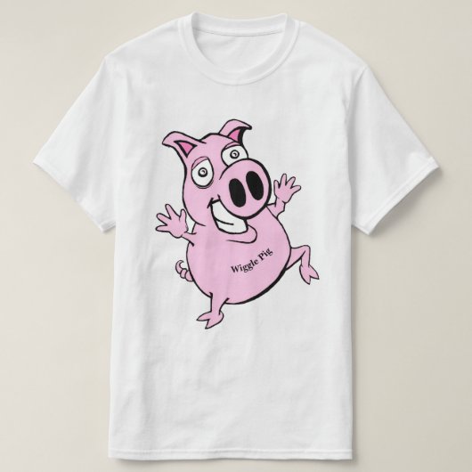 T-shirt Mode drôle WIGGLE PIG nouveauté (Design devant)