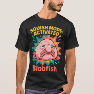T-shirt Mode Écrasé Activé – Dessin Animé de Poisson-Goutt