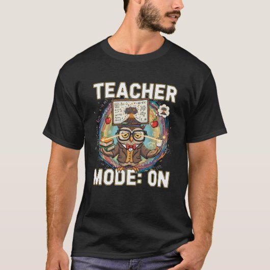 T-shirt Mode Enseignant : activé – Création de hibou drôle (Devant)