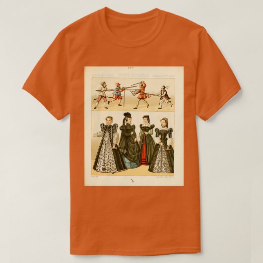 T-shirt Mode et mode de vie européens 15e 16e siècle (Design devant)