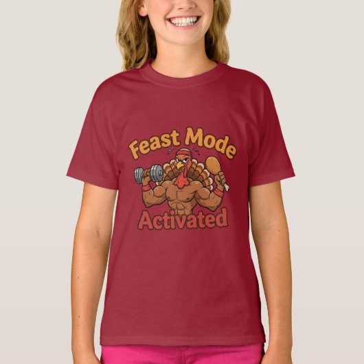 T-shirt Mode Festin Activé – Dinde de Thanksgiving Drôle (Devant)