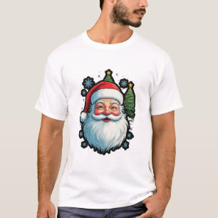 T-shirt "Mode festive : Père Noël, Neige et Arbre de Noël 