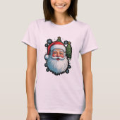T-shirt "Mode festive : Père Noël, Neige et Arbre de Noël  (Devant)