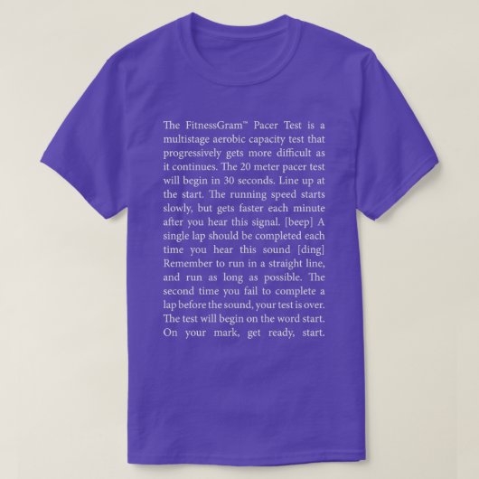 T-shirt Mode foncé Le FitnessGram Pacer Test script comple (Design devant)