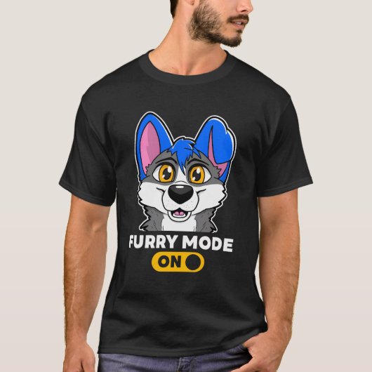 T-shirt Mode Furie Sur Fandom Wolf Fursona (Devant)