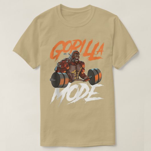 T-shirt Mode Gorilla Gym Beast Exercice Poids Lifting Pow (Design devant)