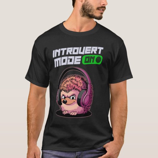 T-shirt Mode Introverti Activé Hérisson Mignon (Devant)
