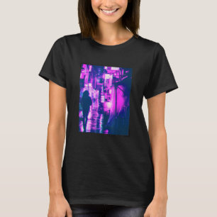 T-shirt Mode japonaise Glitch Cyberpunk Tokyo Streetwear E