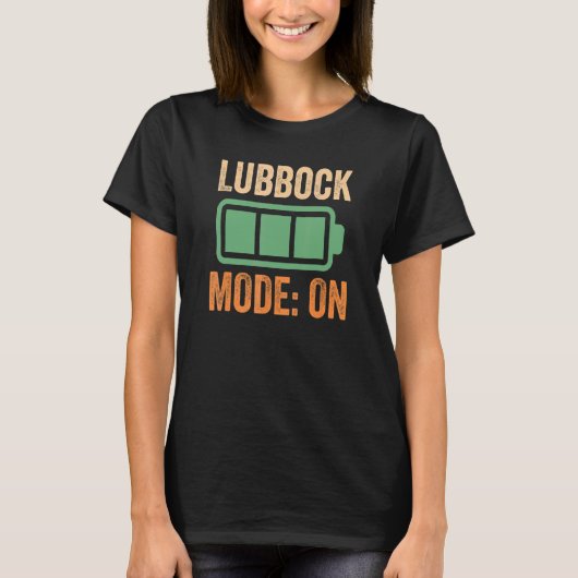 T-shirt Mode Lubbock Sur La Conception De Batterie (Devant)