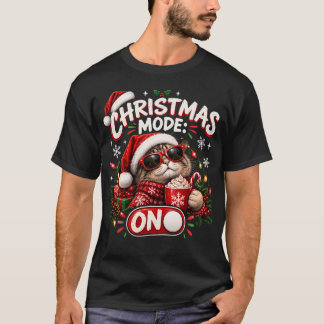 T-shirt Mode Noël activé Chat de Noël drôle Vacances
