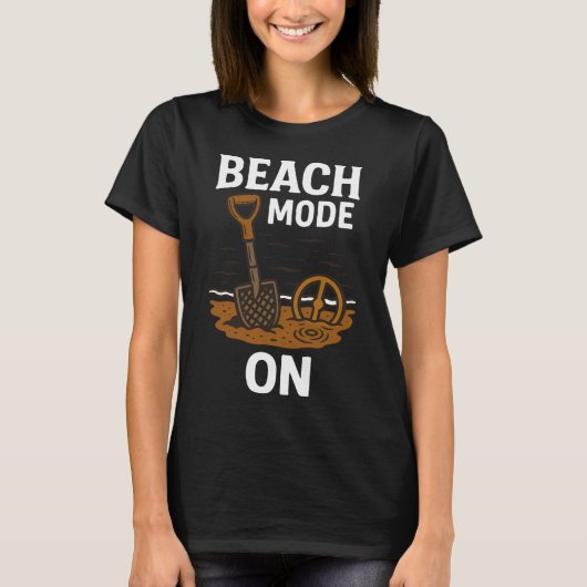 T-shirt Mode Plage Sur Aventure De Détection De Métaux (Devant)