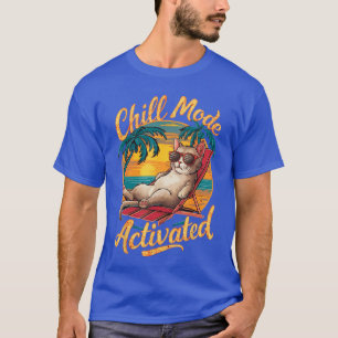 T-shirt mode refroidissement chat activé avec lunettes sur