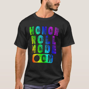 T-shirt Mode Roll vintage Honneur Sur Arc-en-ciel
