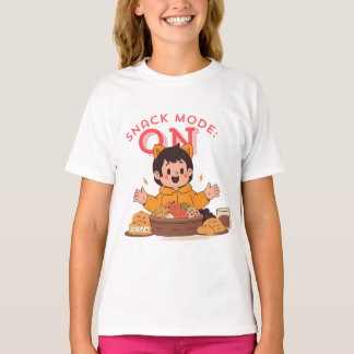 T-shirt Mode Snack : ON - Caractère de dessin mignon avec 