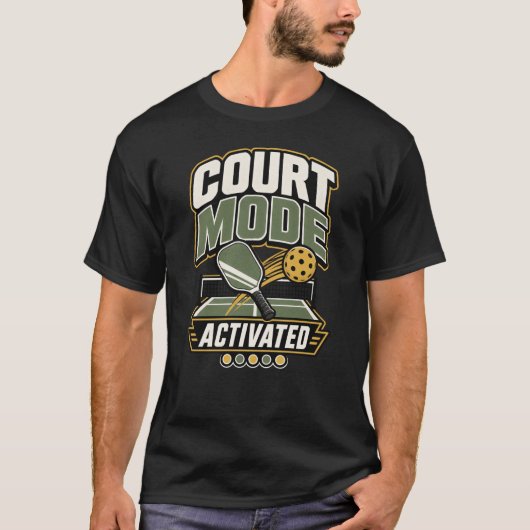 T-shirt Mode Terrain Activé | Cadeau Pickleball (Devant)