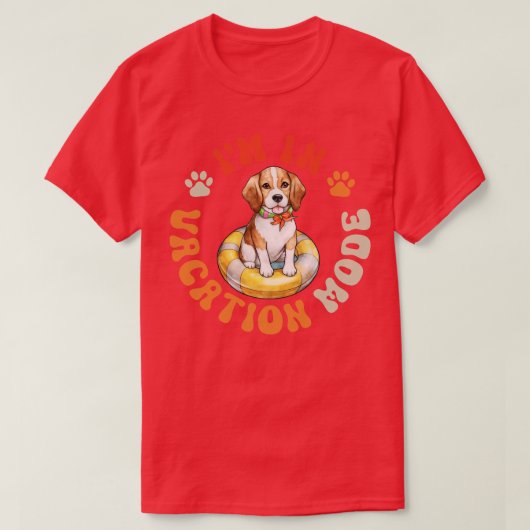 T-shirt Mode Vacances Chien beagle (Design devant)