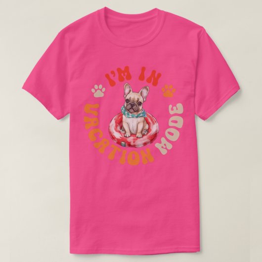 T-shirt Mode Vacances Chien Français (Design devant)