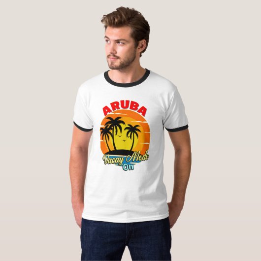 T-shirt Mode Vacay Aruba Sur Groupe Familial Correspondant (Devant entier)