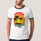 T-shirt Mode Vacay Aruba Sur Groupe Familial Correspondant (Devant)