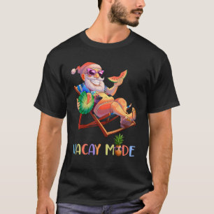 T-shirt Mode Vacay Père Noël En Juillet Hawaïen