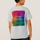 T-shirt Modèle à deux faces Ajouter Photo Texte Enfants Ga (Dos)