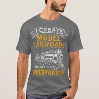 T-shirt Modèle amusant Conception de chemin de fer Je crée