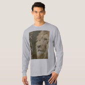 T-shirt Modèle animal tête de lion moderne Mens Grey (Devant entier)