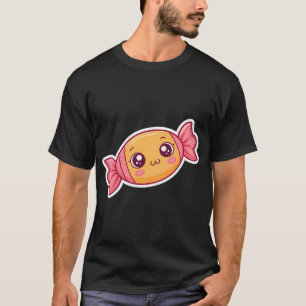 T-shirt modèle d'autocollant avec personnage kawaii de bon