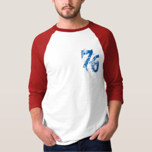 T-shirt modèle de chemise numéro 76 rouge blanc bleu États