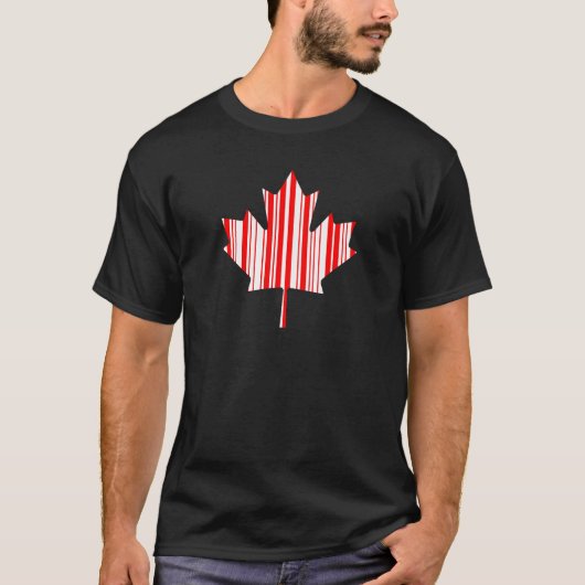 T-shirt Modèle de code-barres du drapeau canadien FEUILLE  (Devant)