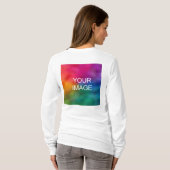 T-shirt Modèle de conception double face femmes long manch (Dos entier)