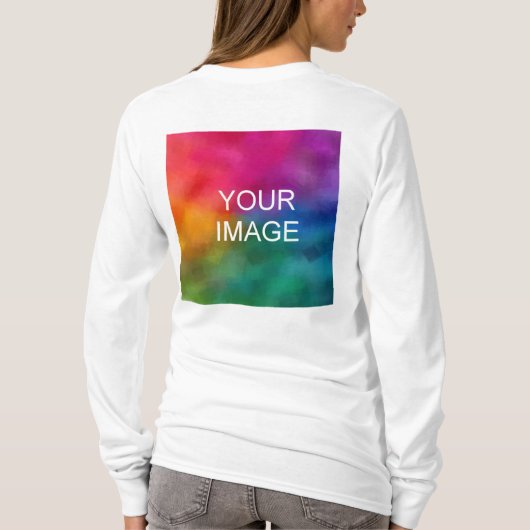 T-shirt Modèle de conception double face femmes long manch (Dos)