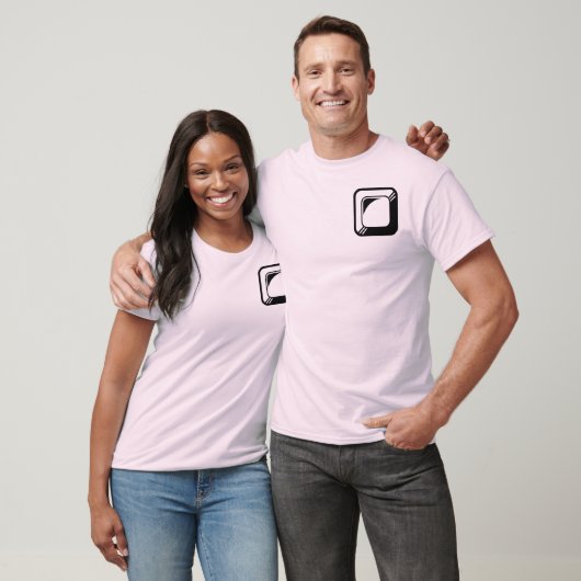 T-shirt Modèle de conception du bouton carré (Unisexe)