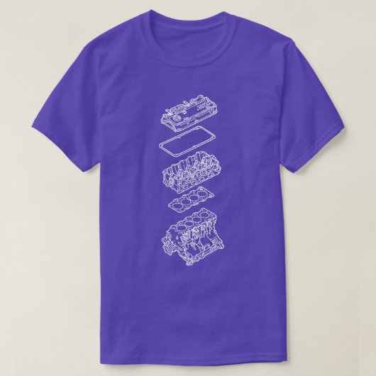 T-shirt Modèle de dessin du moteur (Design devant)