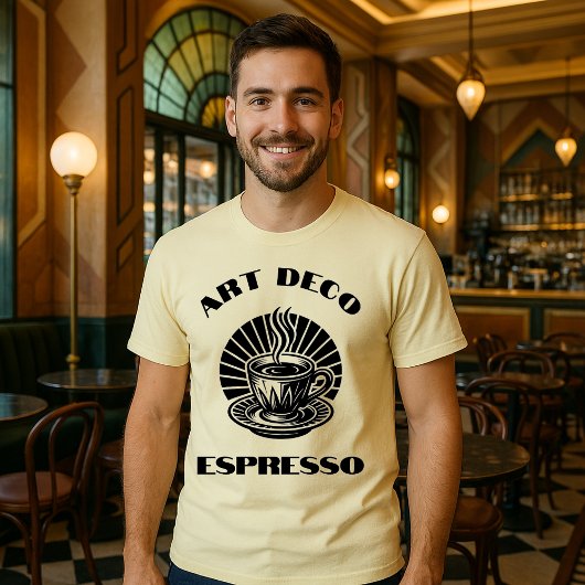 T-shirt Modèle de la coupe de café Espresso Art déco