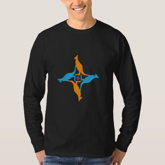 T-shirt Modèle de mandala d'animal wallaby (Devant)