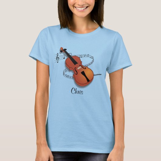 T-shirt Modèle de musique violon (Devant)