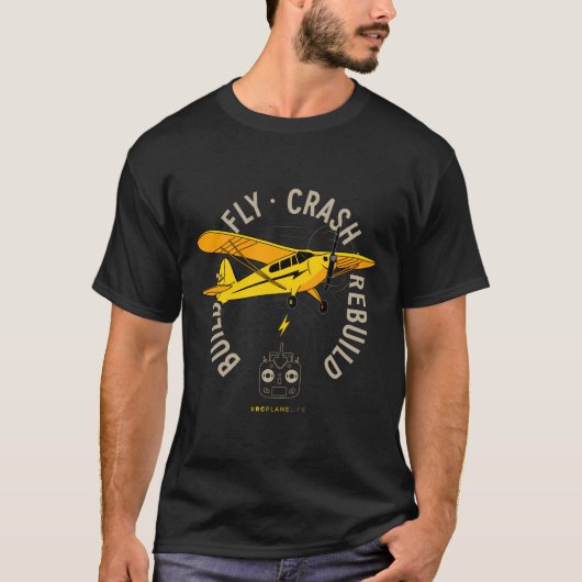 T-shirt Modèle de plan Rc à plan jaune Construire l'aérone (Devant)