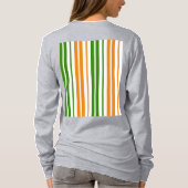 T-shirt Modèle de rayures verticales orange vert blanc (Dos)