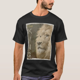 T-shirt Modèle de tête de Lion Elegant Black Pop Art
