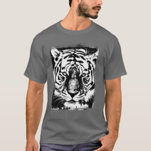 T-shirt Modèle de tête Tiger couleur gris foncé