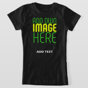 T-Shirt MODÈLE DE TEXTE D'IMAGE NOIRE SIMPLE ET MODERNE
