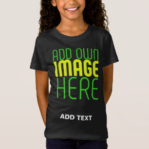 T-Shirt MODÈLE DE TEXTE D'IMAGE NOIRE SIMPLE ET MODERNE