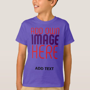 T-SHIRT MODELE DE TEXTE D'IMAGE VIOLETTE SIMPLE ET MODIFIA