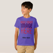 T-SHIRT MODELE DE TEXTE D'IMAGE VIOLETTE SIMPLE ET MODIFIA (Devant entier)