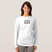 T-shirt Modèle de texte moderne femmes long manches Ash Gr (Devant entier)